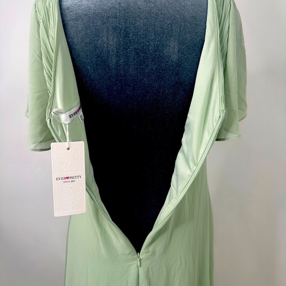 NWT EverPretty Summer Green Lined Formal Dress Size Large slight high-low - Picture 15 of 15